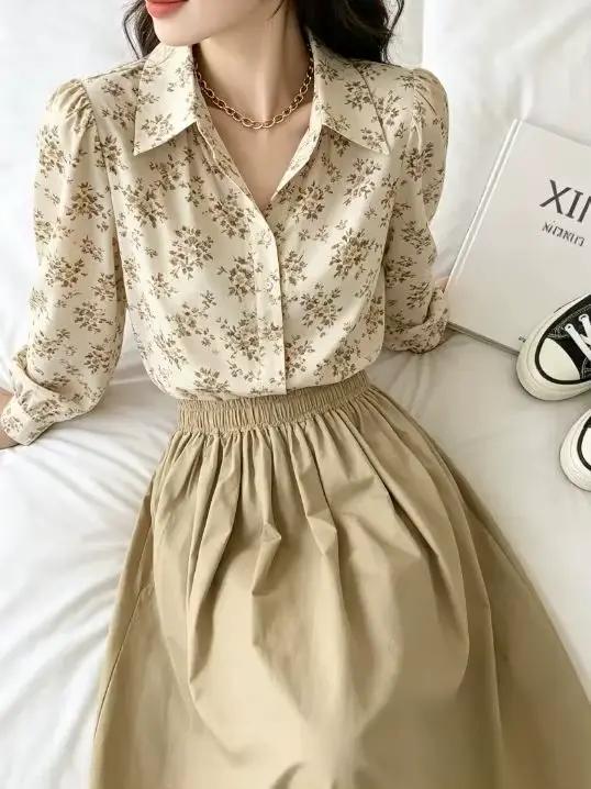 Jupe longue plissée taille haute pour femme