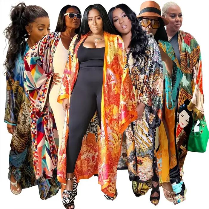 Mode japonais Kimono traditionnel femmes Long Cardigan Blouse chemise Kimono femme robe robes africaines pour les femmes