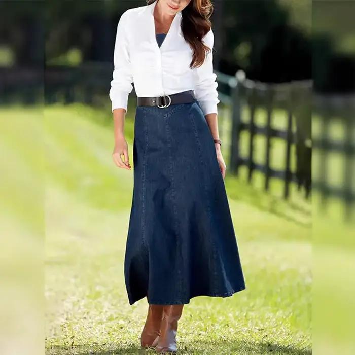 Jupes longues en jean pour femmes