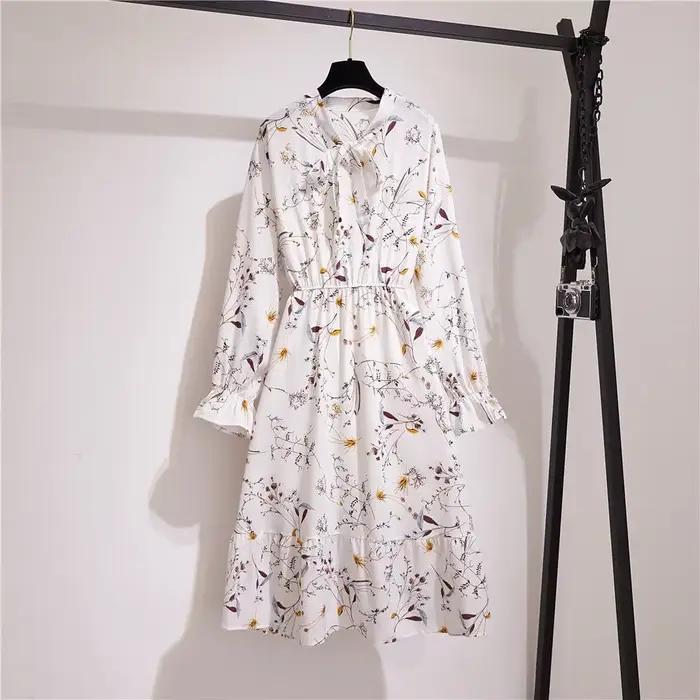 Robes mi-longues à manches longues pour femmes