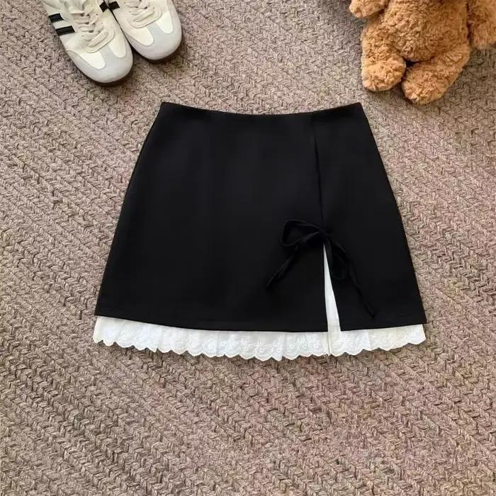 Femmes bureau dame taille haute a-ligne Mini jupe douce élégante