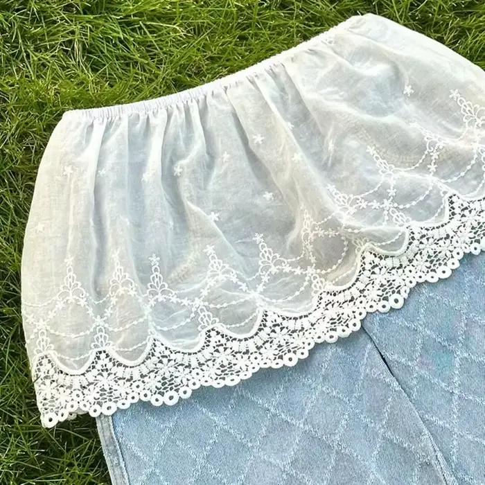 Sous-jupe en dentelle brodée à fleurs