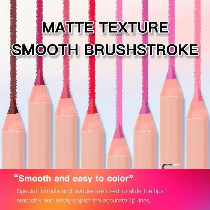 Crayon à lèvres imperméable, 6 couleurs, longue durée, naturel, teinte de Contour rouge, Sexy, rouge foncé, rose, mat