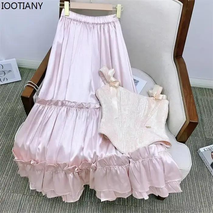 Iwing TIANY-Jupe Vintage Rose pour Femme