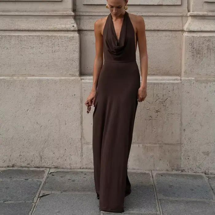 Robe débardeur Sexy à col licou pour femmes