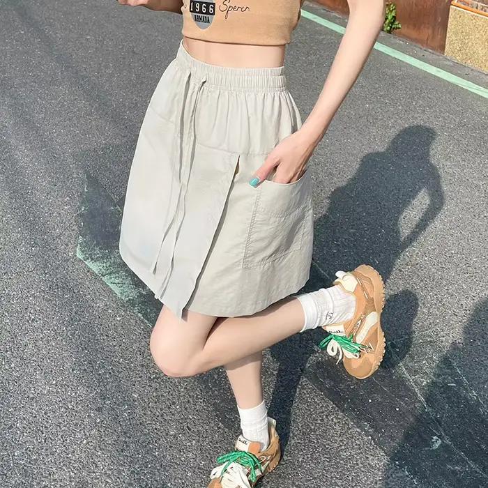 Jupe-short cargo d'été pour femme, jupe courte polyvalente anti-frottement tendance