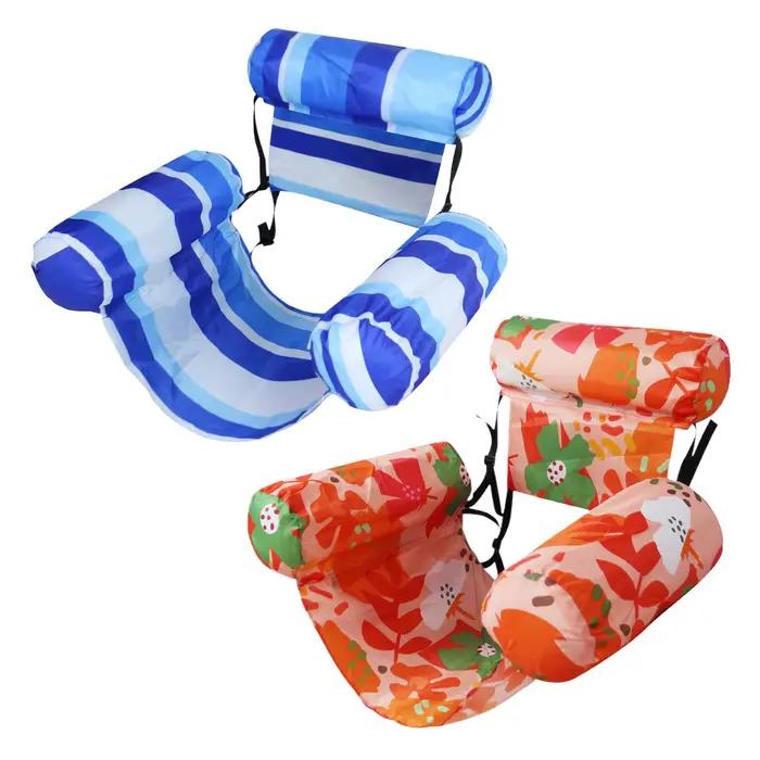 Fauteuil flottant gonflable pour piscine, hamac aquatique, chaise inclinable avec dossier pliable et siège en maille pour adultes et enfants, idéal pour la rivière, le lac et les moments de détente es