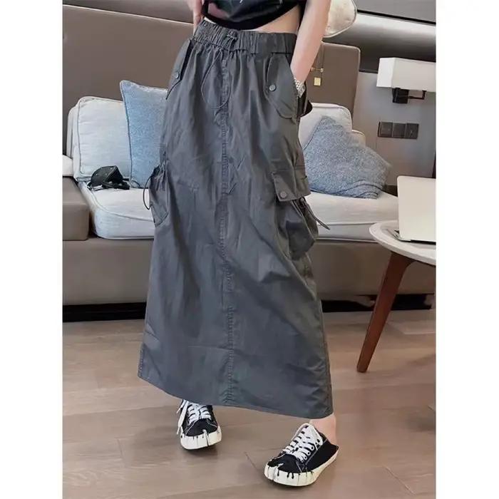 Jupe longue Cargo Y2k pour femmes