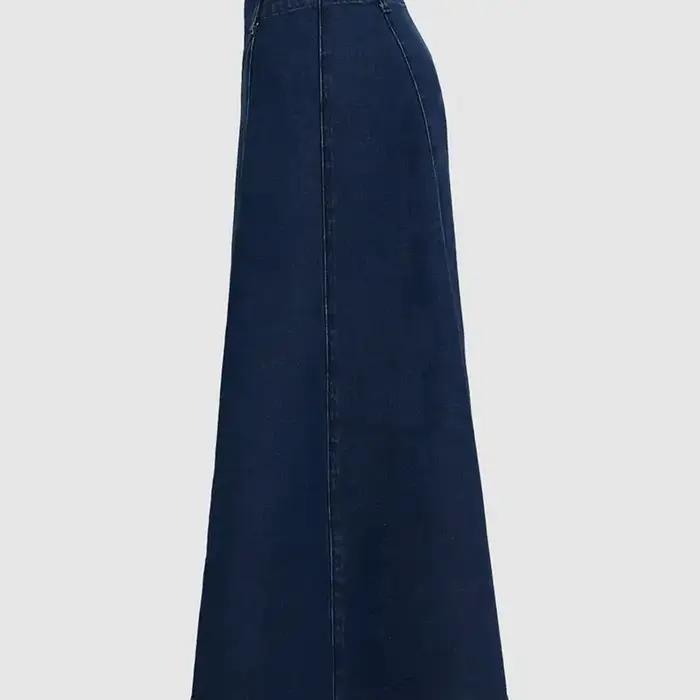 Jupe mi-longue en tissu Denim