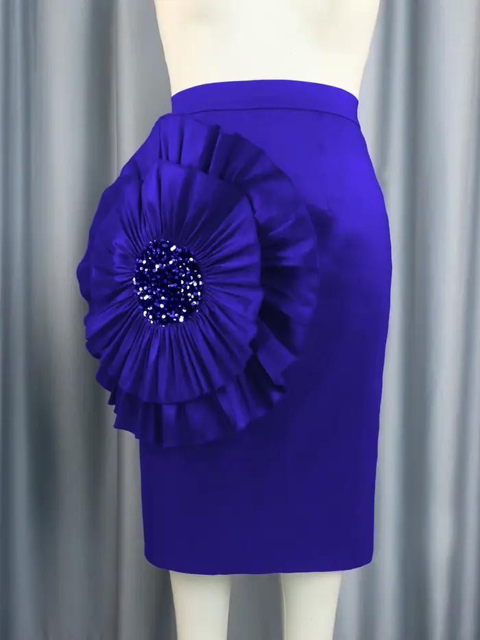 Jupe empire personnalisée rouge appliques brillantes haute taille soirée cocktail haut de gamme pour femmes occassions spéciales