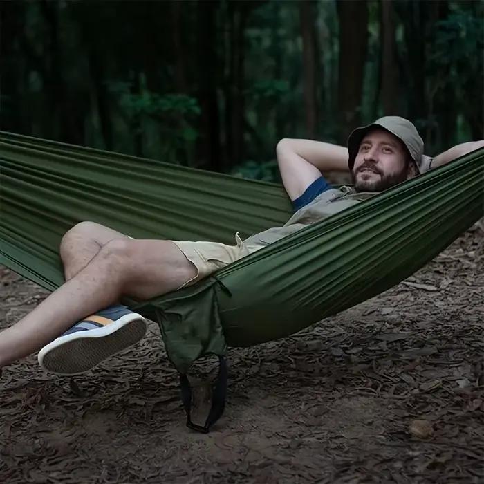 1 ensemble de hamac avec sangles et sac de rangement, adapté aux pique-niques sur la plage, la randonnée, chaises longues d'extérieur légères et durables, lanières