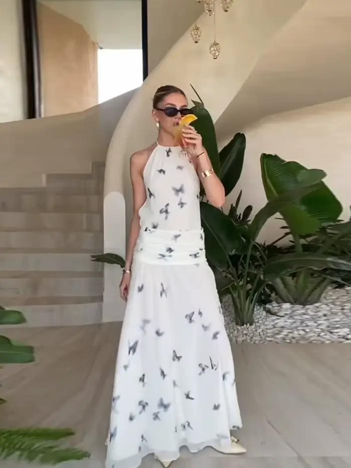 Robe longue sans manches pour femmes