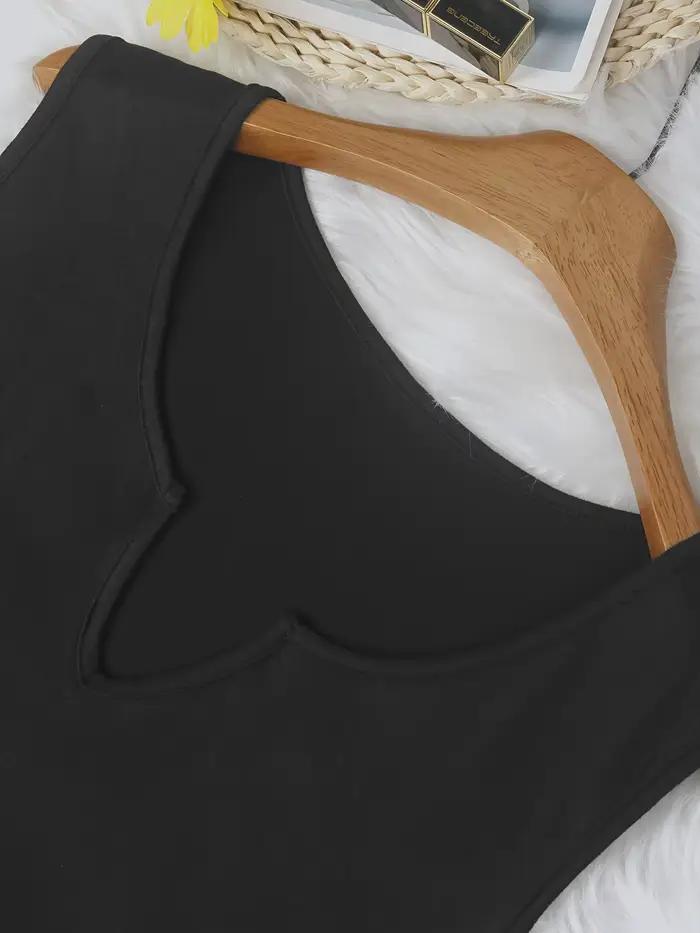Robe chic sans manches coupe trapèze grande taille avec imprimé feuilles et col en V pour un style sans effort