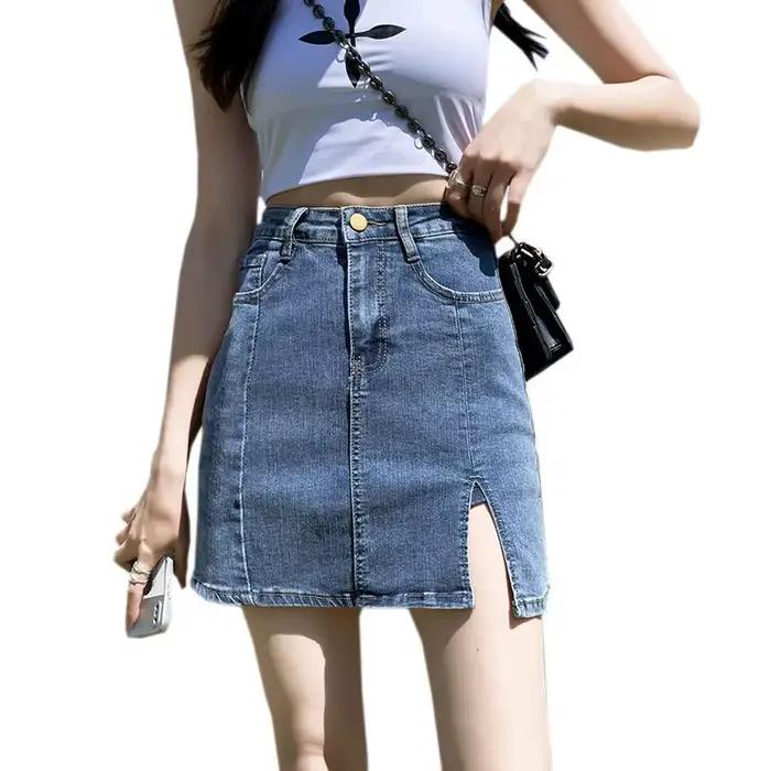 Jupe courte en denim pour femme