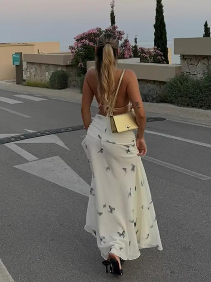Robe longue sans manches pour femmes