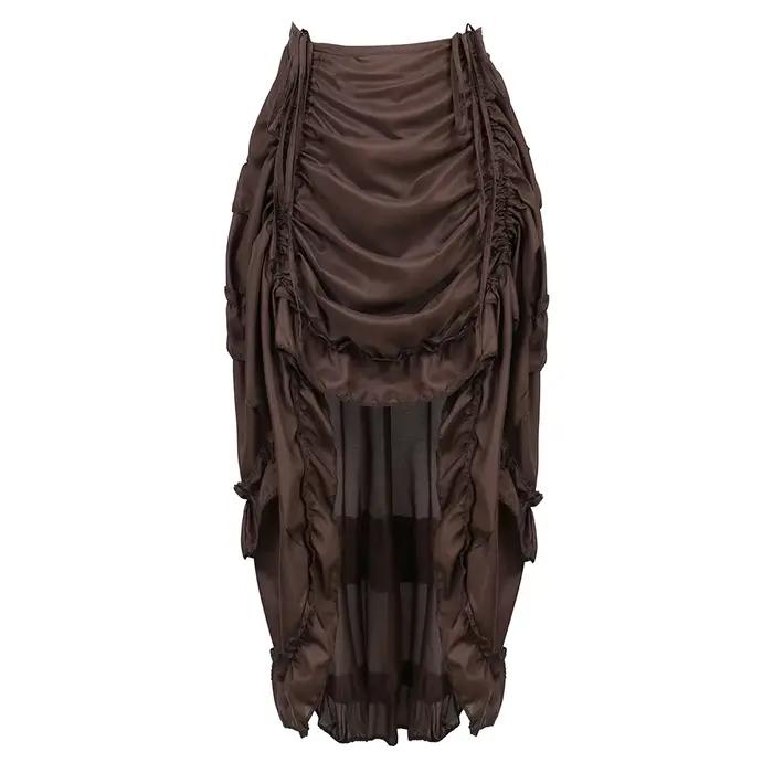 Jupe Steampunk grande taille Costume de Pirate robe à cordon femmes jupe haute basse Maxi jupe irrégulière Harajuku marron bleu jaune