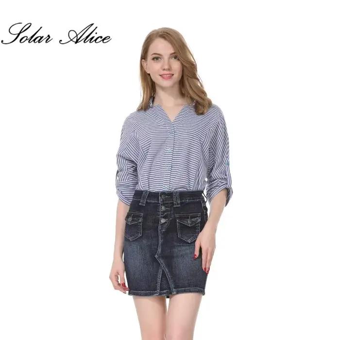2025 nouvelle jupe en jean d'été femmes bureau affaires Denim bleu