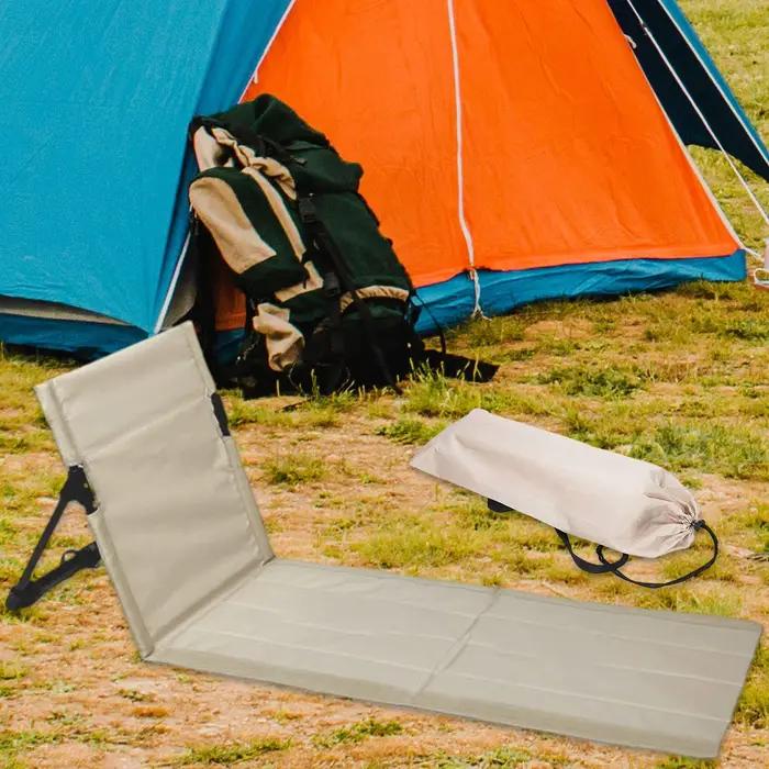 Chaise de plage pliable, tapis de relaxation, siège de sol portable avec dossier, siège bas pour bronzer, pour adultes, pelouse, jardin, randonnée