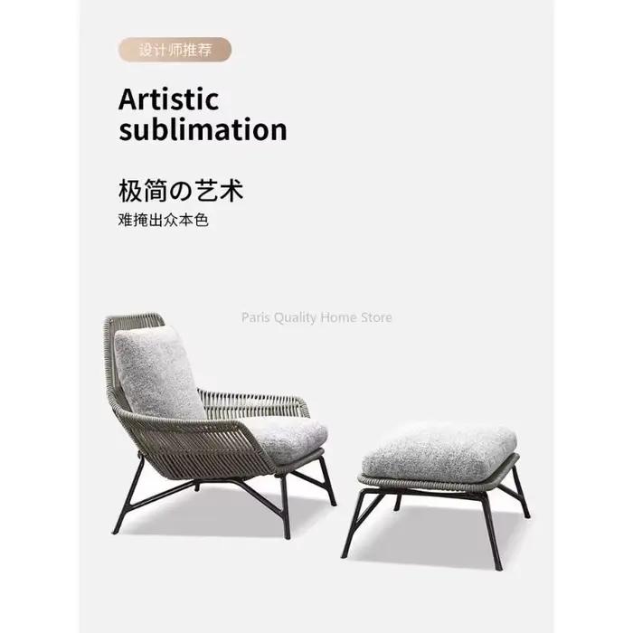 Chaise nordique en rotin pour balcon extérieur, Villa, cour, jardin, salle de soleil, loisirs en plein air, canapé tissé en corde paresseuse