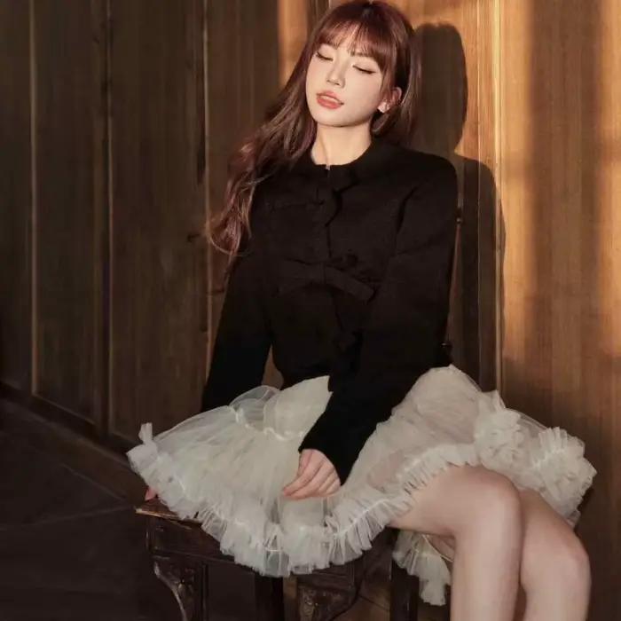 Mesh Skirt Female 2025 Spring and Summer Sweet A-shaped Cake Fluffy Skirt