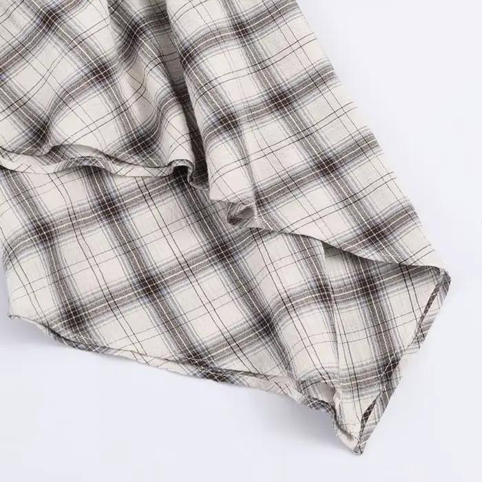 TFAFXY Nouvelle Collection Printemps 2026 Jupes Femme Chic et Élégantes à Carreaux Asymétriques Coupe Trapèze