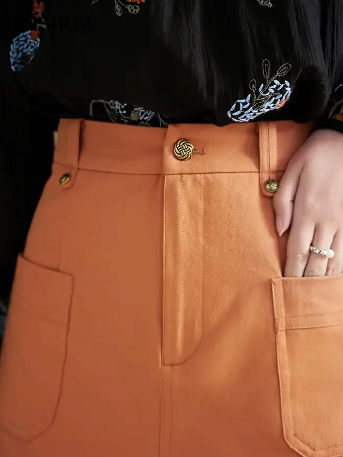 Jupe Orange Courte pour Femme