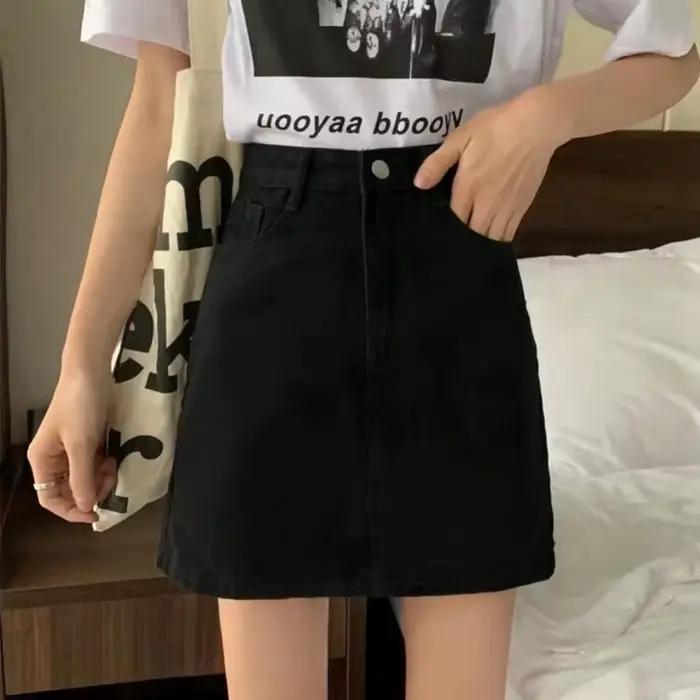 Été Denim jupe courte pour femmes haute Wiast Sexy sac serré jupes de hanche dame coupe ajustée Y2K femme