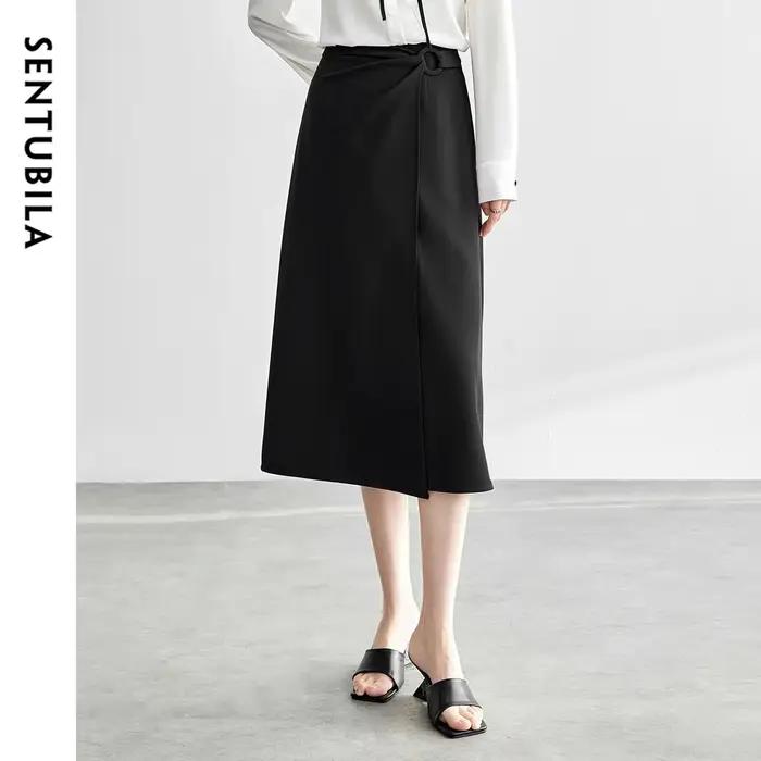 Jupes portefeuille élégantes SENTUBILA pour femmes – Collection Printemps-Automne 2026 – Tenue de bureau chic