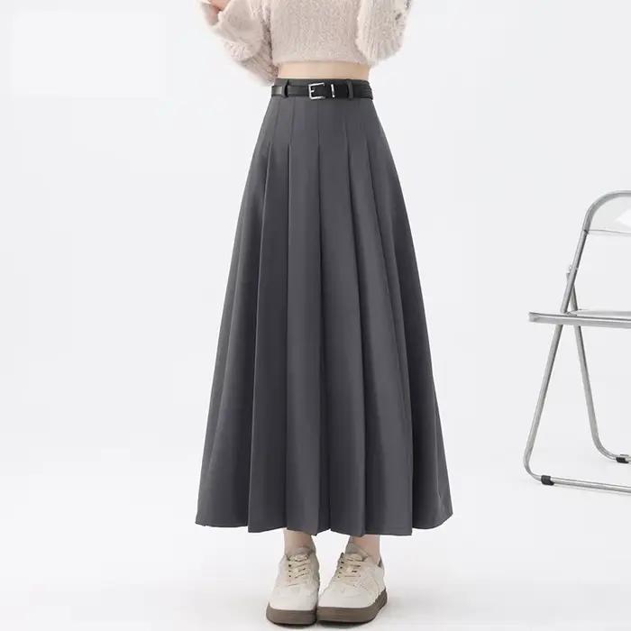 Jupe trapèze grise pour femme
