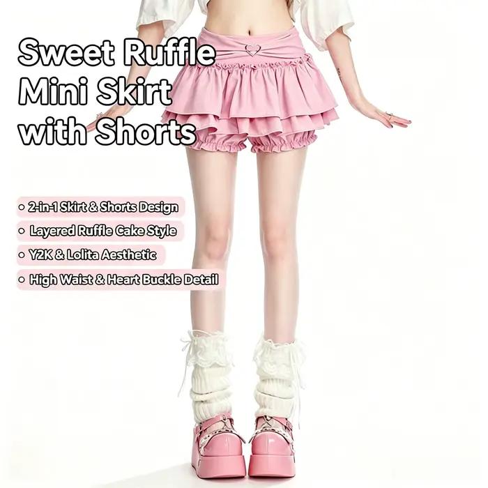 Jupes Femme à Volants Coupe Trapèze Taille Haute Design Chic Unique Mode Coréenne Streetwear Gothique Été Tendance Y2K