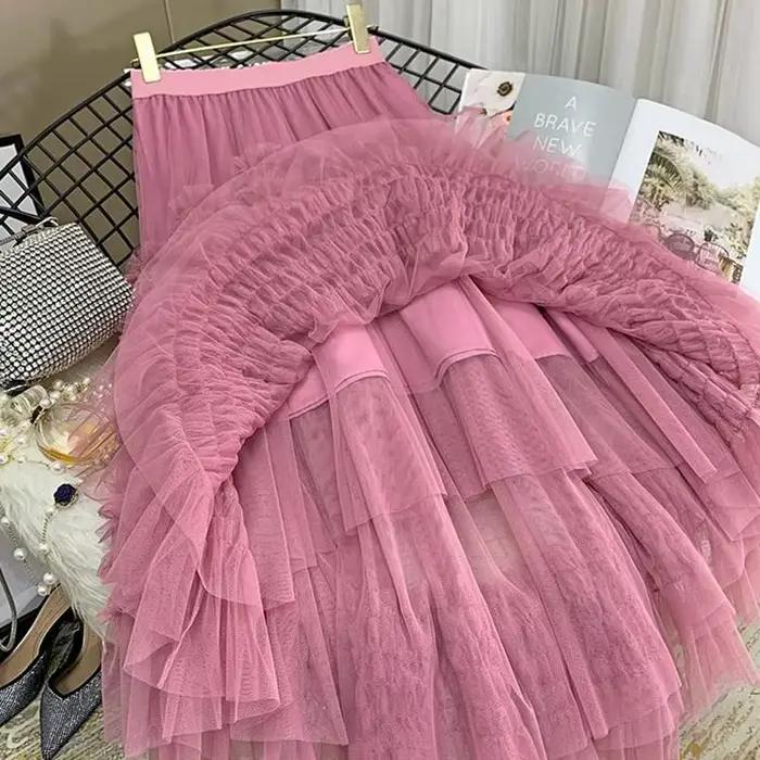 Jupe longue en maille pour femme