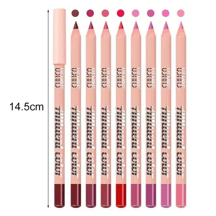 Crayon à lèvres imperméable, 8 couleurs, longue durée, naturel, teinte de Contour rouge, Sexy, rouge foncé, rose, mat