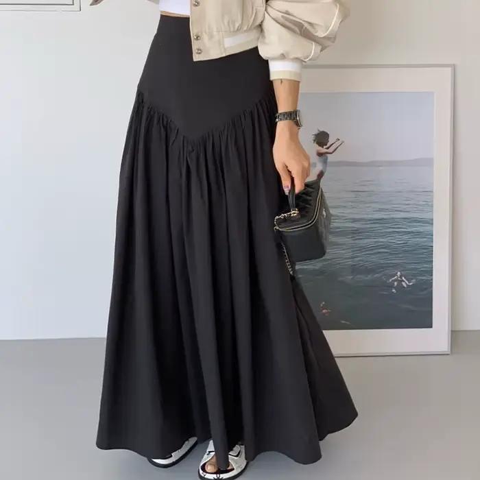 Jupe longue vintage à carreaux pour femme