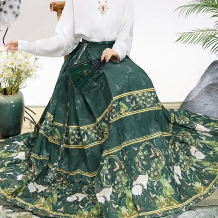 Jupes longues pour femmes, vêtements Hanfu, jupe à visage de cheval, cosplay, style ethnique, streetwear, vêtements vintage de soirée, style chinois décontracté