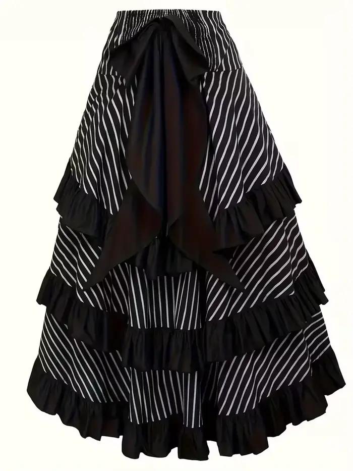 Jupe plissée de style gothique de couleur foncée avec ceinture élastique