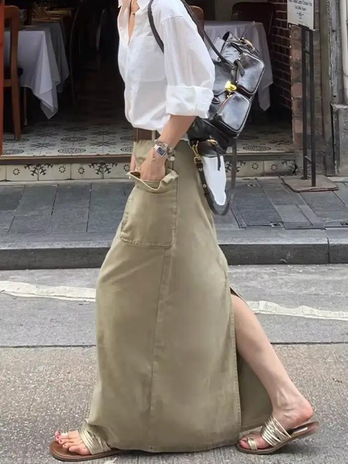Jupe longue en jean pour femmes