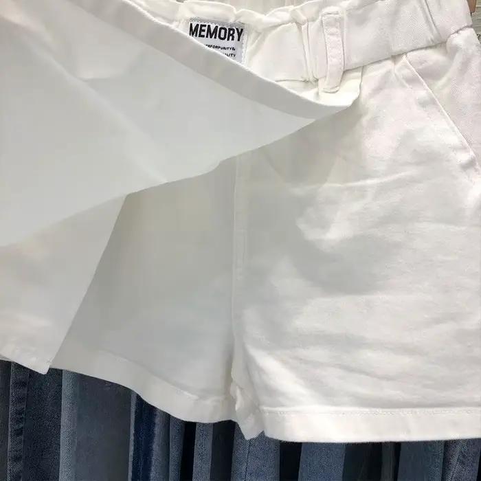 Jupe blanche femmes taille haute coton été