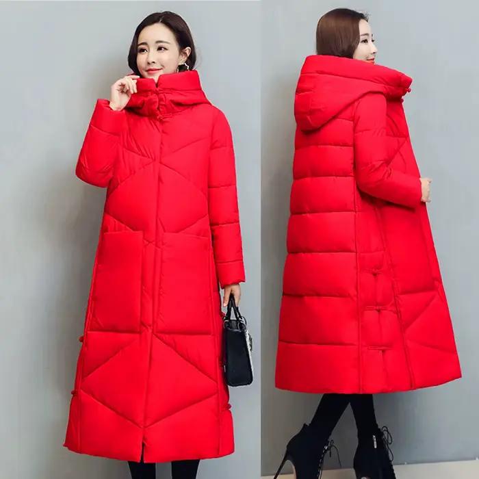 Hiver Long manteau femmes 2025 mode nouveau épaissir coton rembourré chaud neige vêtements d'extérieur en vrac femme coupe-vent à capuche veste Parkas