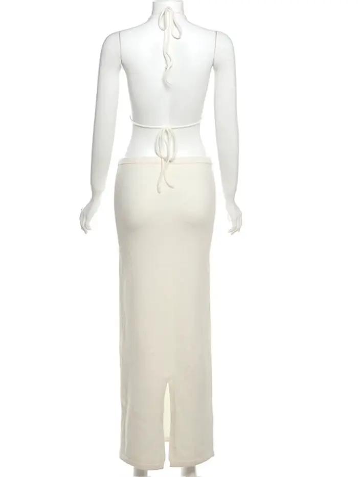 Jupe en tricot blanc sexy