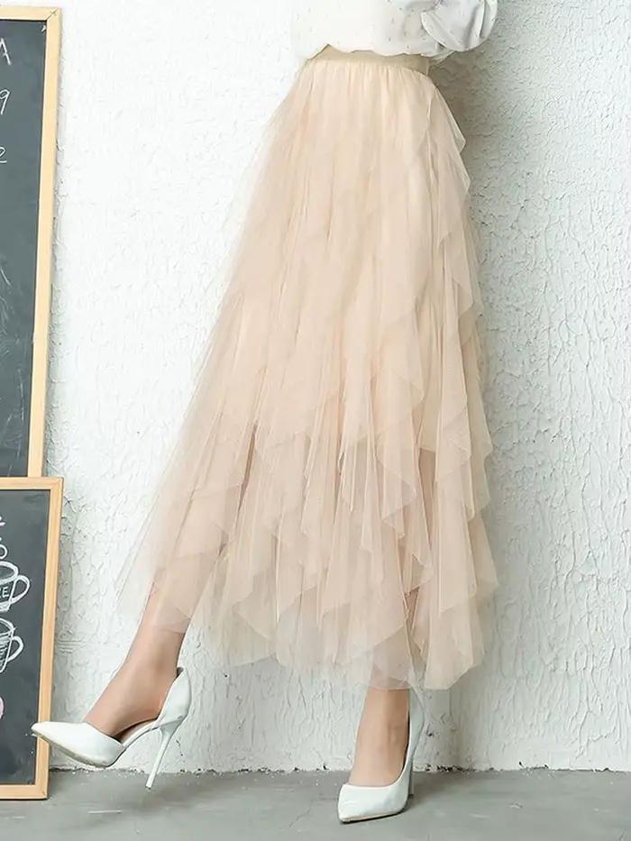 Mode Tutu Tulle jupe femmes longue Maxi