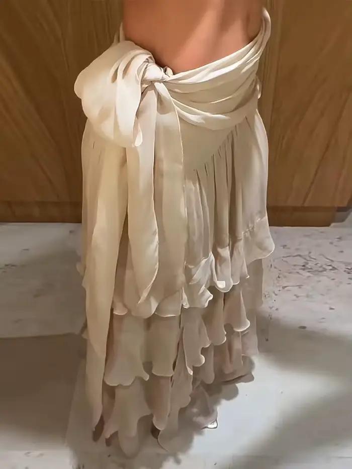 Jupe longue plissée pour femme
