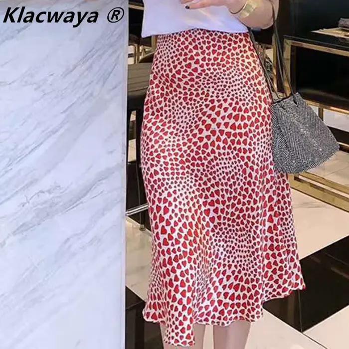 Klacwaya-Jupe crayon taille haute pour filles