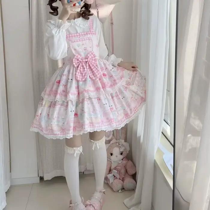Jupe à bretelles au design Lolita original