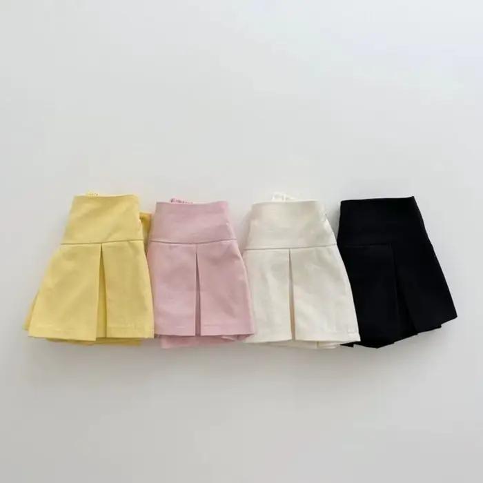 Jupe plissée taille haute pour bébé fille, vêtements d'été décontractés