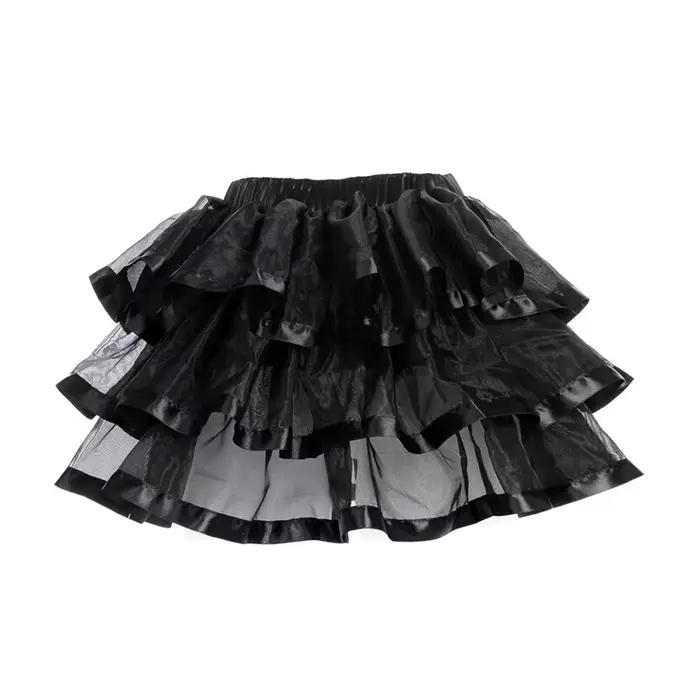 Mini jupes tutu en maille noire et dentelle