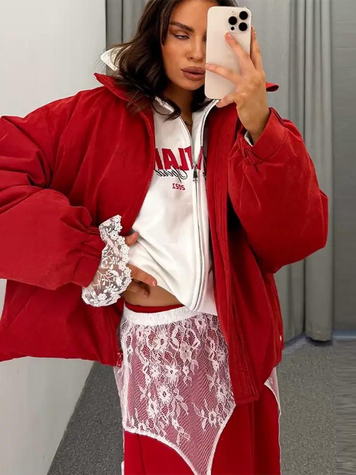 Jupe Courte Femme en Dentelle Noire Taille Haute Transparente Ample Style Streetwear Printemps-Été 2026