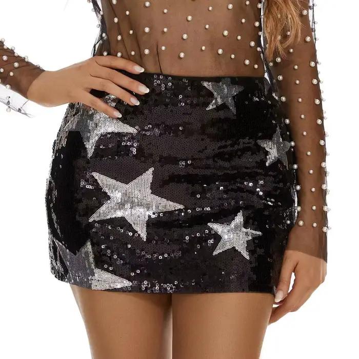 Jupe gothique à paillettes pour femmes