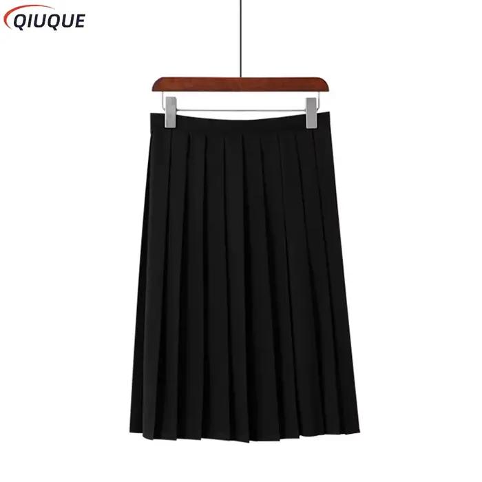 Jupes plissées noires/bleu foncé pour femmes