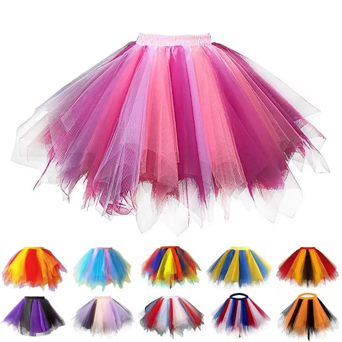 Femmes Tutu jupe mode Rave fête carnaval été taille haute maille jupes plissée Mini