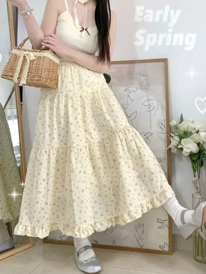 Jupe trapèze florale pour femme